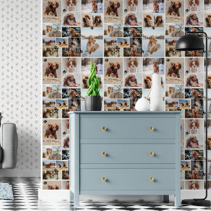 Black Paw Prints Your Dog 14 Photos Pattern Wallpaper