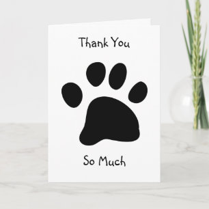 Black Paw, Thank You, So Much Letterpress Thank You Card
