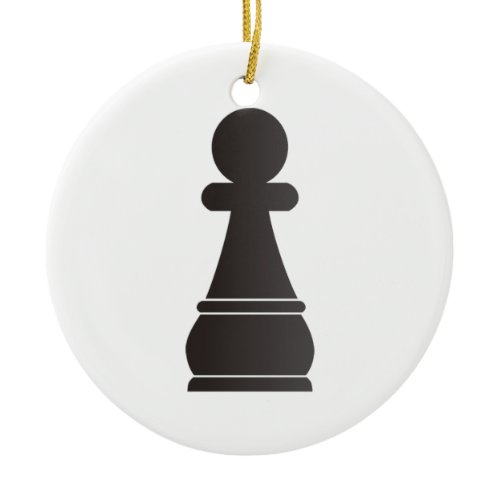 Black Pawn chess piece Ceramic Ornament