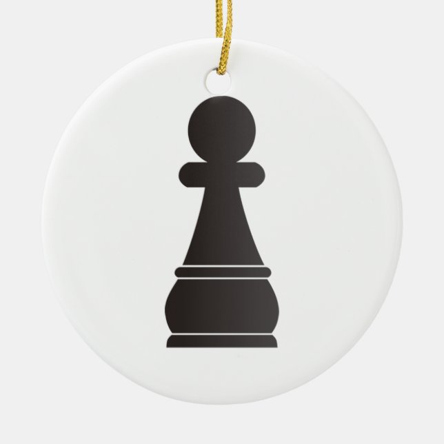 Black Pawn chess piece Ceramic Ornament (Front)