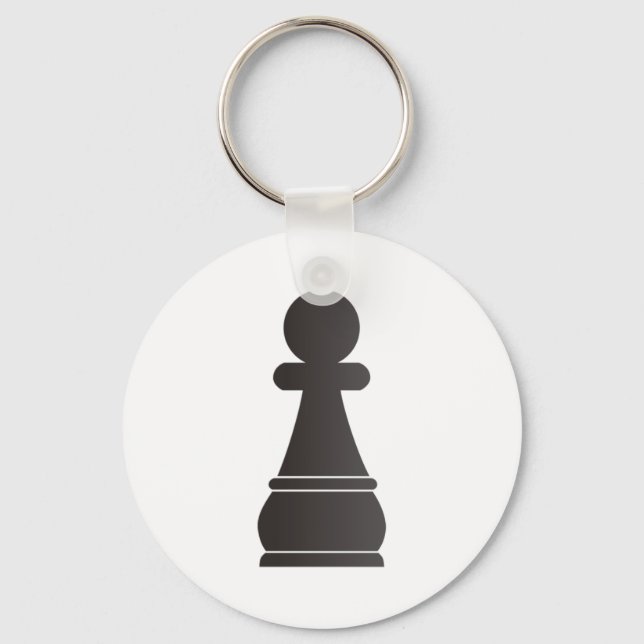 Black Pawn Chess Piece Keychain (Front)