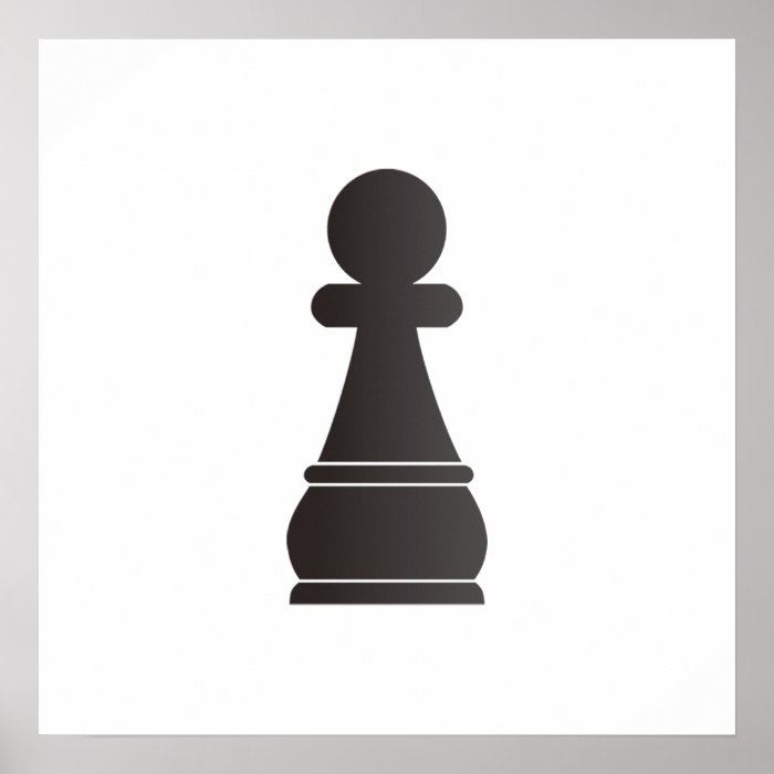 Black pawn chess piece poster