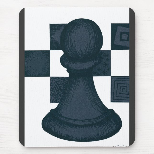 Black Pawn Mouse Pad (Front)