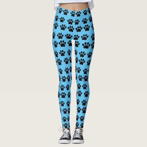 Black PawPrints All_Over Print Leggings