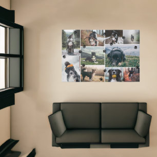 Black Paws 10 Pet Photo Collage Rug