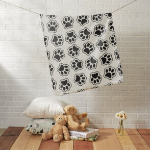 Black Paws, Dog Paws, Cat Paws, Outline Baby Blanket