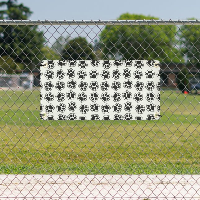 Black Paws, Dog Paws, Cat Paws, Outline Banner (Insitu)