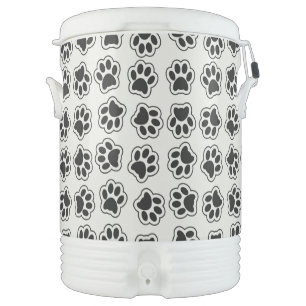 Black Paws, Dog Paws, Cat Paws, Outline Beverage Cooler