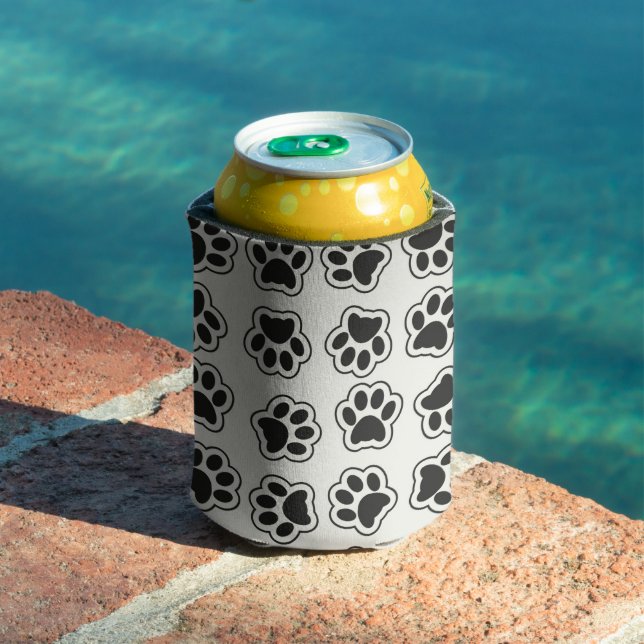 Black Paws, Dog Paws, Cat Paws, Outline Can Cooler (In Situ Pool)