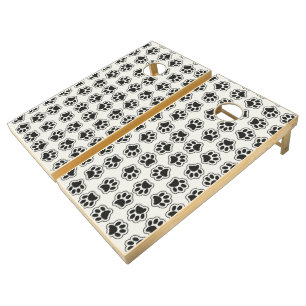 Black Paws, Dog Paws, Cat Paws, Outline Cornhole Set