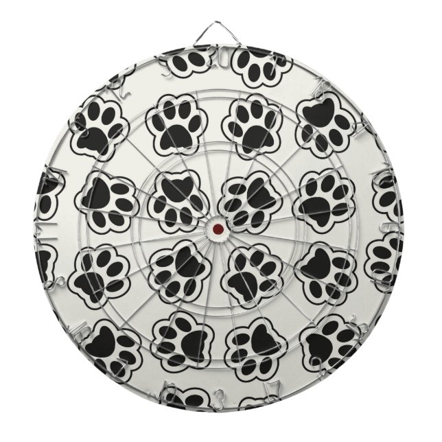 Black Paws, Dog Paws, Cat Paws, Outline Dart Board (Front)