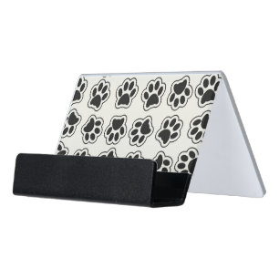Black Paws, Dog Paws, Cat Paws, Outline Desk Business Card Holder