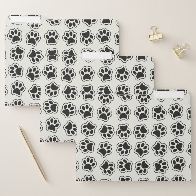 Black Paws, Dog Paws, Cat Paws, Outline File Folder (Set)