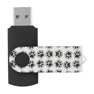 Black Paws, Dog Paws, Cat Paws, Outline Flash Drive