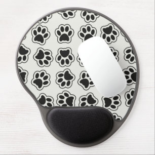 Black Paws, Dog Paws, Cat Paws, Outline Gel Mouse Pad