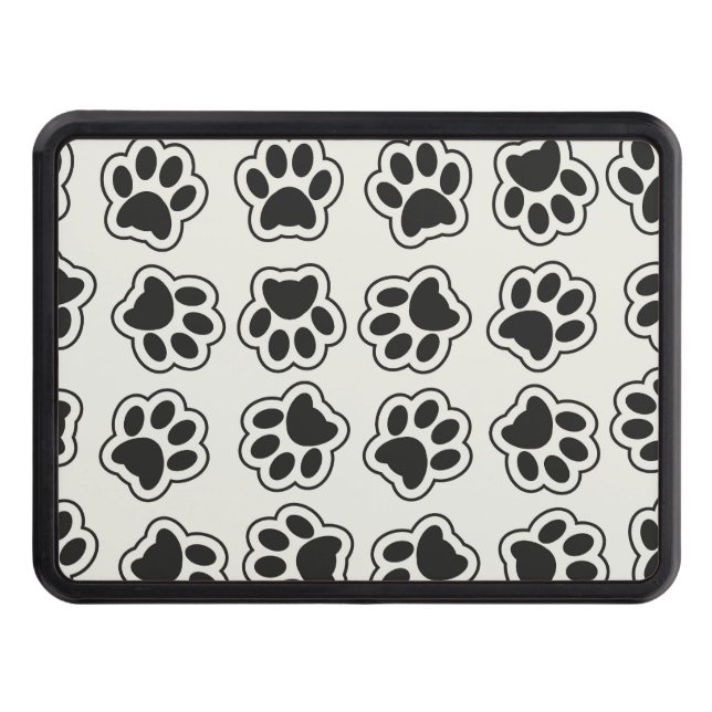Black Paws, Dog Paws, Cat Paws, Outline Hitch Cover (Front)