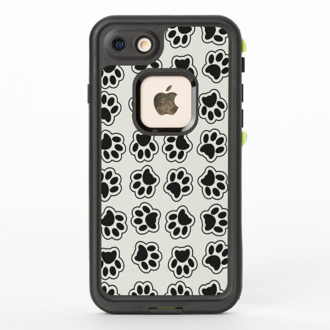Black Paws, Dog Paws, Cat Paws, Outline LifeProof iPhone Case (Back)