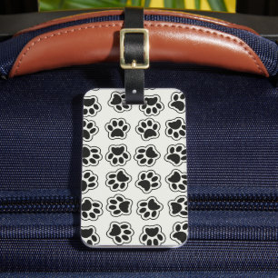 Black Paws, Dog Paws, Cat Paws, Outline Luggage Tag