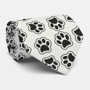 Black Paws, Dog Paws, Cat Paws, Outline Neck Tie