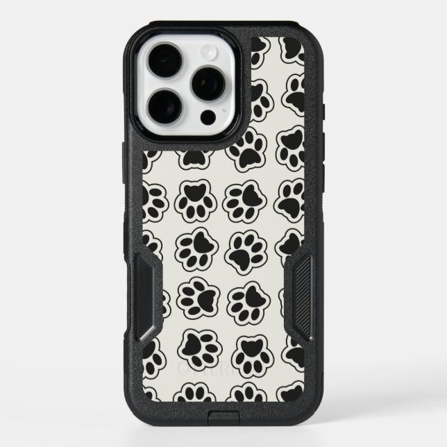 Black Paws, Dog Paws, Cat Paws, Outline Otterbox iPhone Case (Back)