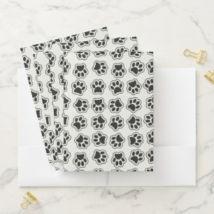 Black Paws, Dog Paws, Cat Paws, Outline Pocket Folder