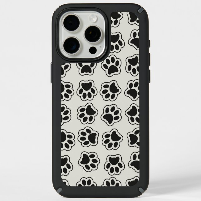 Black Paws, Dog Paws, Cat Paws, Outline Speck iPhone Case (Front)