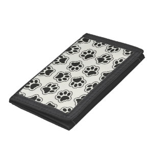 Black Paws, Dog Paws, Cat Paws, Outline Trifold Wallet