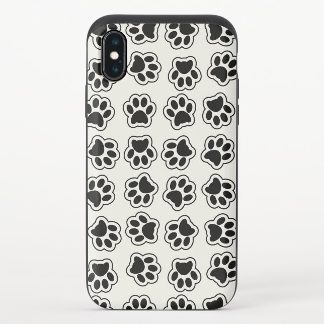 Black Paws, Dog Paws, Cat Paws, Outline Uncommon iPhone Case (Back)