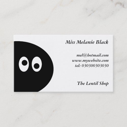 Black Pea Man Business Card Templates
