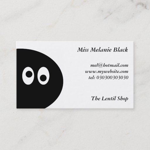 Customizable Black Pea Man Business Card Templates