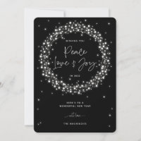 Black Peace Love+Joy Sparkling Lights Christmas