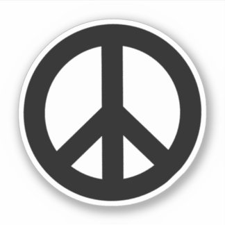 Black Peace Sign Sticker