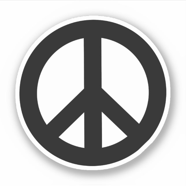Black Peace Sign Sticker (Front)