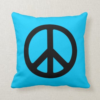 Black Peace Sign Throw Pillow by peacegifts at Zazzle