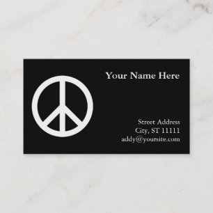 Black Peace Symbol Business Card