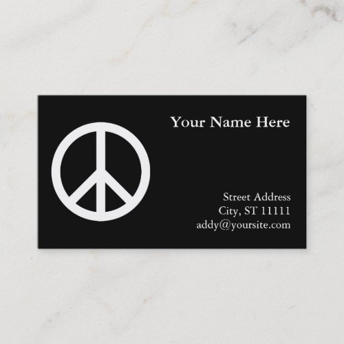Black Peace Symbol Business Card