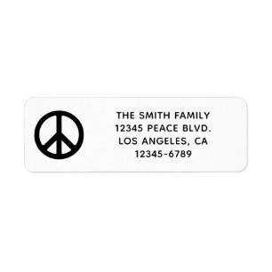 Black Peace Symbol Label