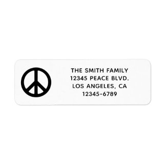 Black Peace Symbol Label