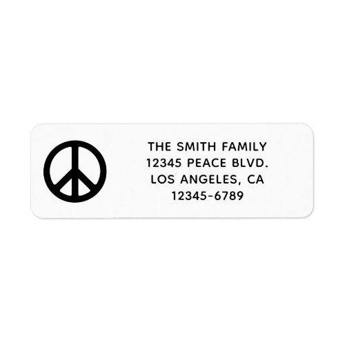 Black Peace Symbol Label