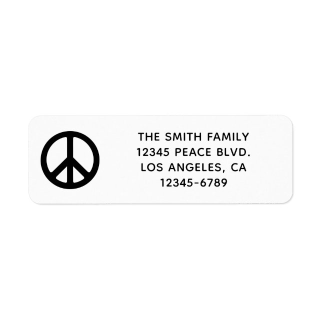 Black Peace Symbol Label (Front)