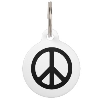 Black Peace Symbol Template Pet Tag by peacegifts at Zazzle