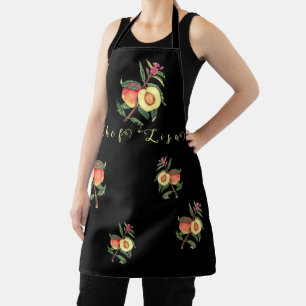 Black Peaches Name Cooking Kitchen Apron