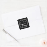 Black Peacock Flourish Wedding Thank You Square Sticker<br><div class="desc">Seal your thank you cards with this elegant Black Peacock Flourish wedding thank you sticker. Sticker design features an elegant peacock adorned with flourishes.  Additional wedding stationery,  wedding supplies,  and party favors available with this design as well.</div>