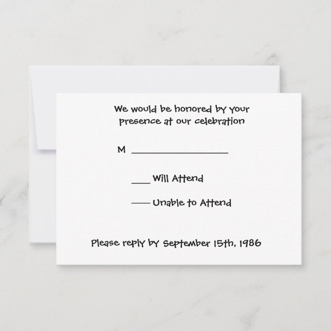 Black Peacock Still lIfe RSVP Card (Front)