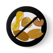 Black Peanut Tree Nut Free Nut Allergy Kids Button