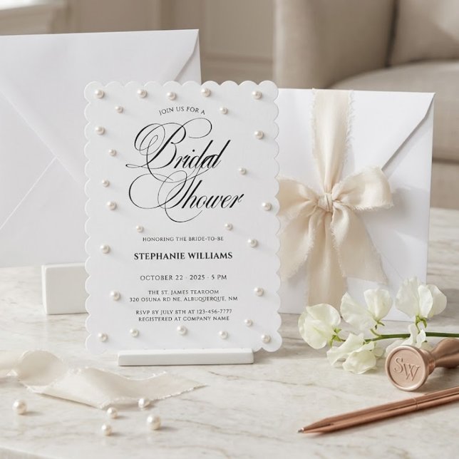 Black Pearl Bridal Shower Invitation · Luxury  (Creator Uploaded)