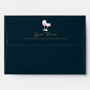 Black Pearl Color Champagne Retro Bridal Shower Envelope