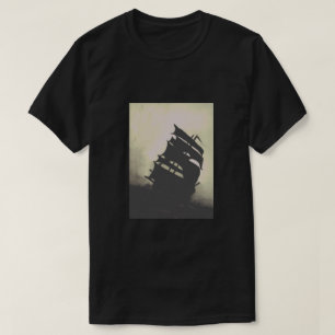 Black Pearl hand-painted storm ships T-Shirt