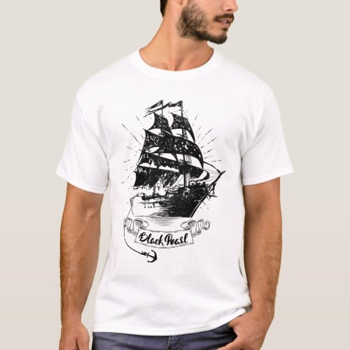 Black Pearl Ship _ Pirates of the Caribbean T_Shirt