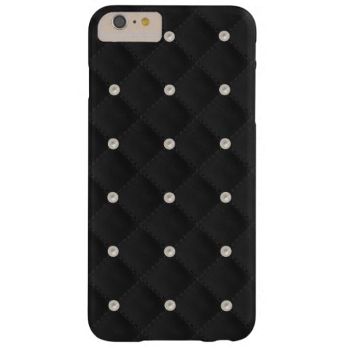 Black Pearl Stud Quilted Barely There iPhone 6 Plus Case